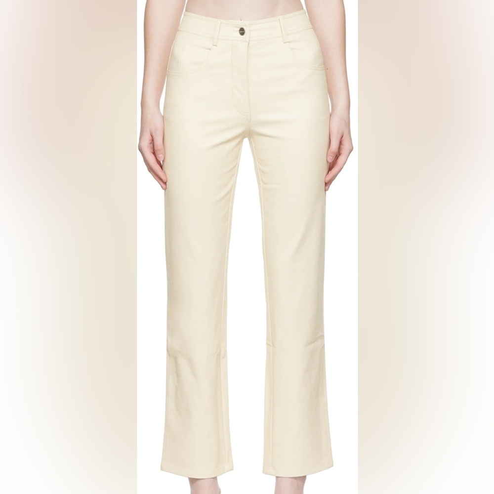 Miaou Faux-Leather Pants Cream